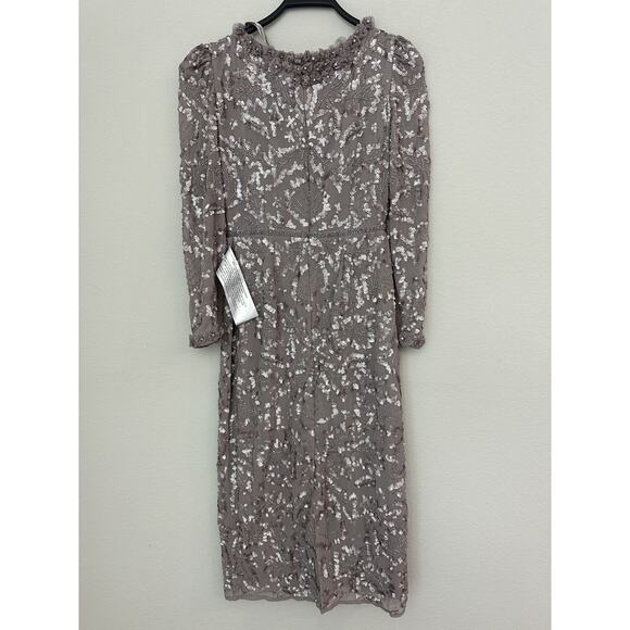 Mac Duggal Pink Long Sleeve Sequin Embellished Cocktail Dress Size 6 - Picture 9 of 12